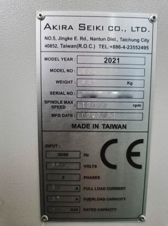 Gebruikt Akira Seiki V2.5XP I Verticaal Bewerkingscentrum I 2021