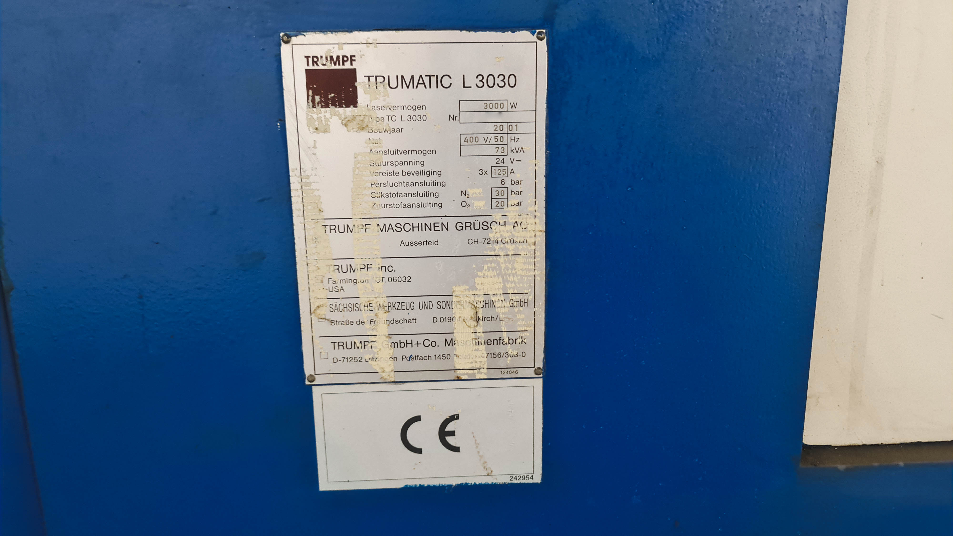 Usado Corte por láser Trumpf Trumatic L3030 I 2001