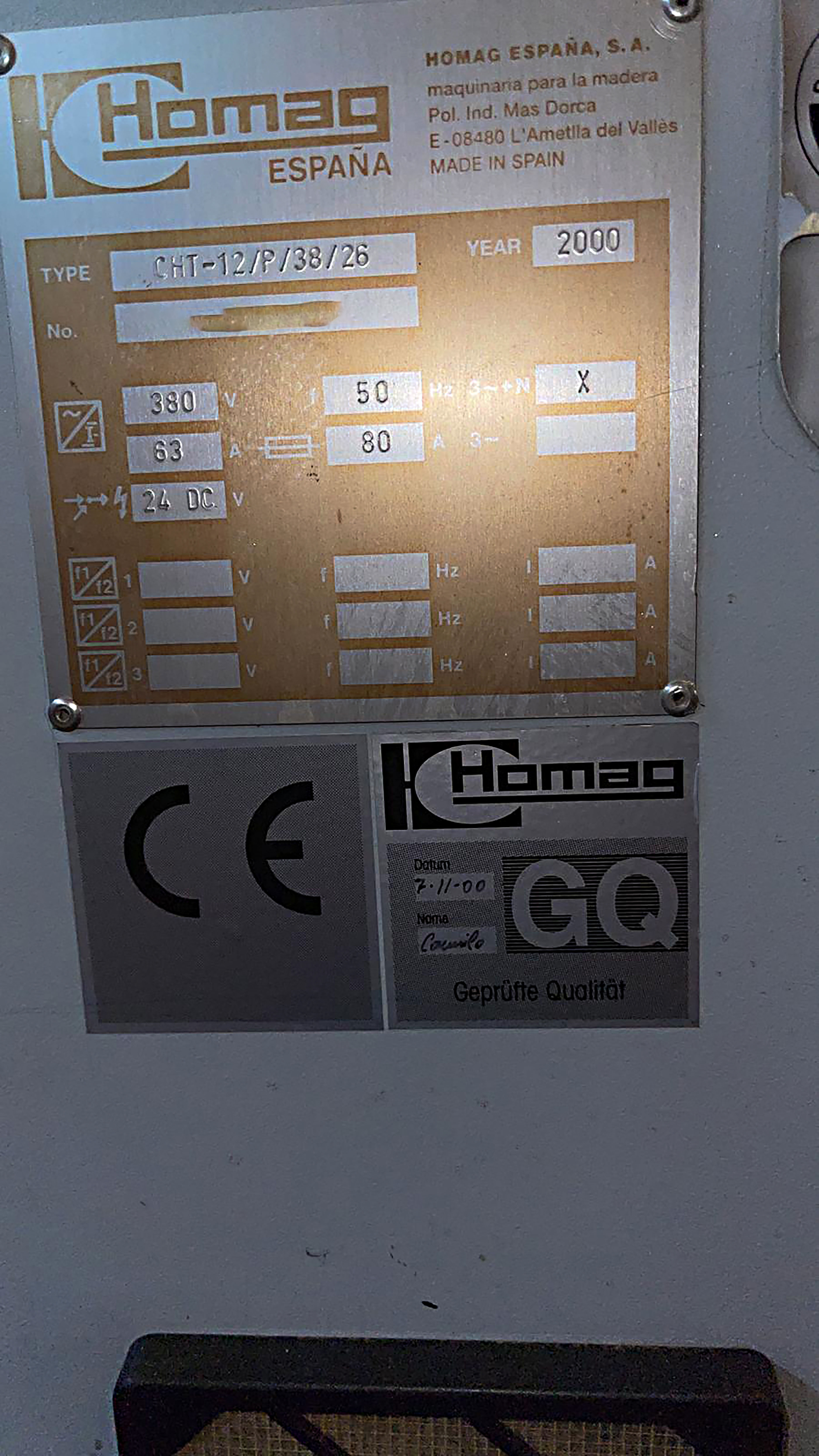 Usado Homag Profiline CH 12 - Sierra de panel - 2000