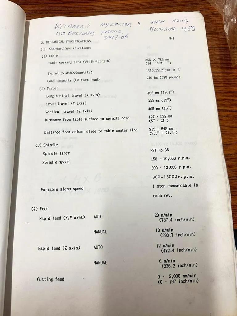 Gebruikt Kitamura Mycenter-1 I Vertical Machining Center