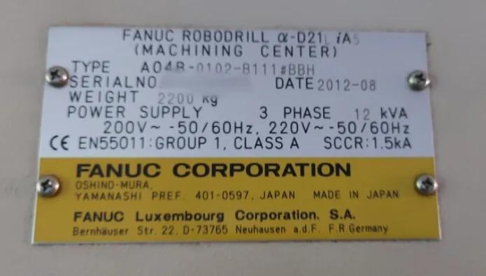 Gebruikt Fanuc Robodrill Alpha D21LiA5 I Vertical Machining Center