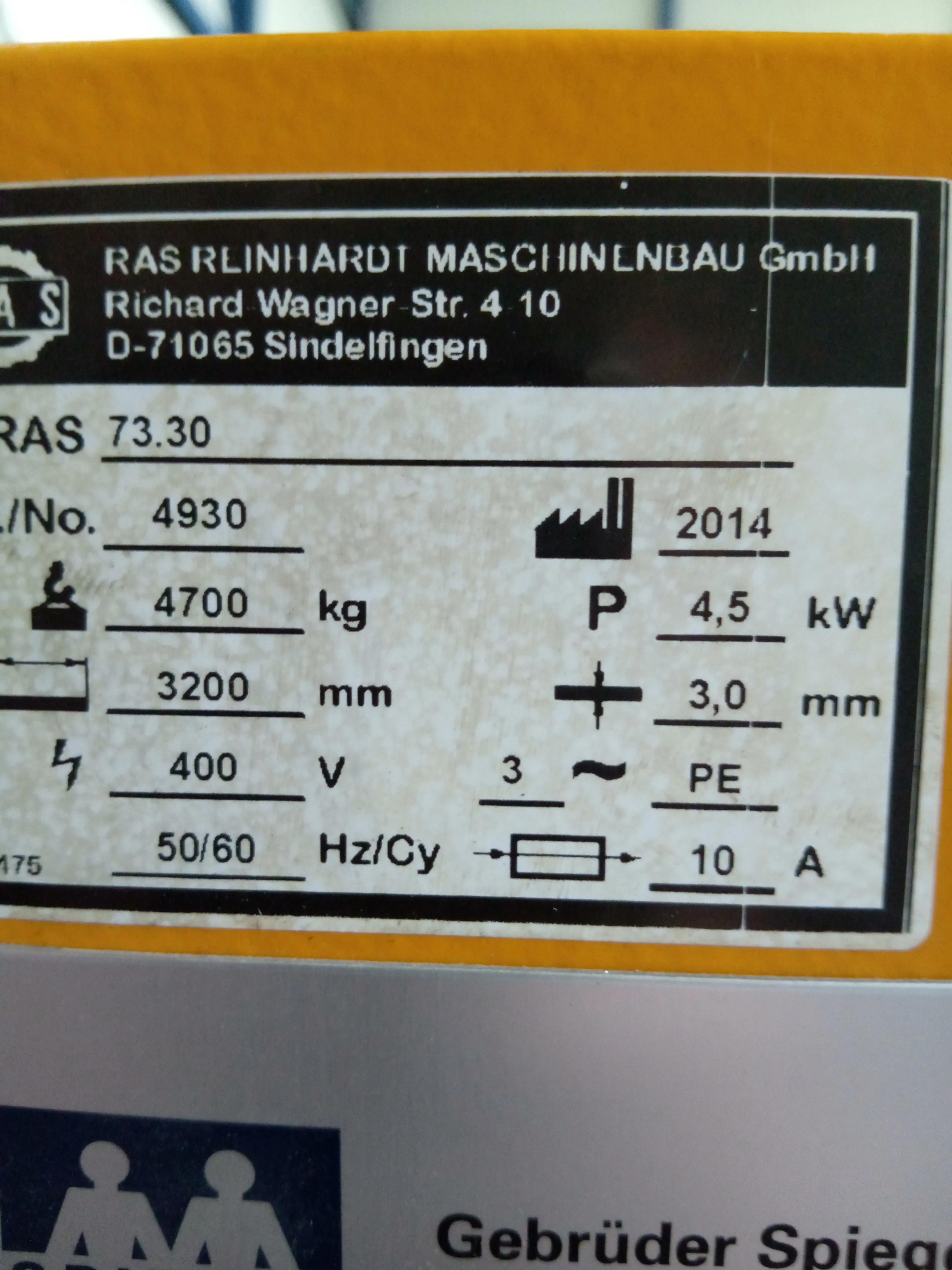 Used RAS 73.30 I Swivel Bending Machine