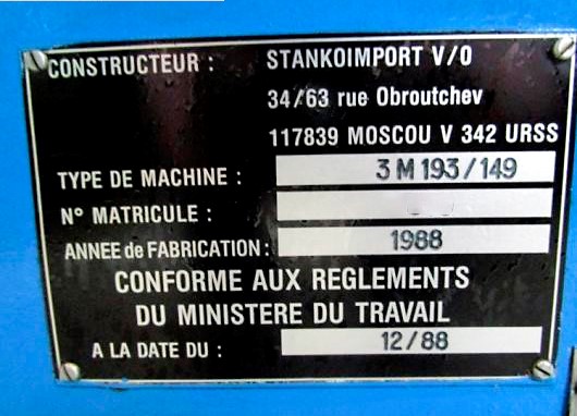 Gebruikt Stanko 3M193/149 - Slijpmachine - 1988