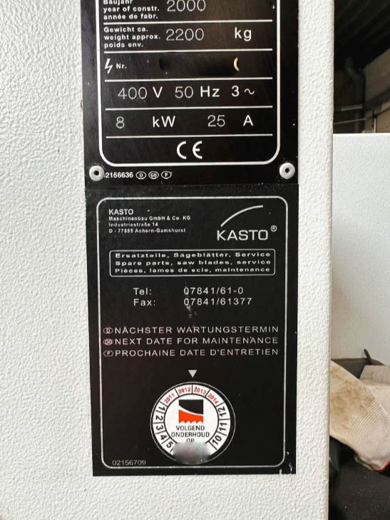 Usado Kasto SSB A 2 - Sierra de Banda Vertical - 2000