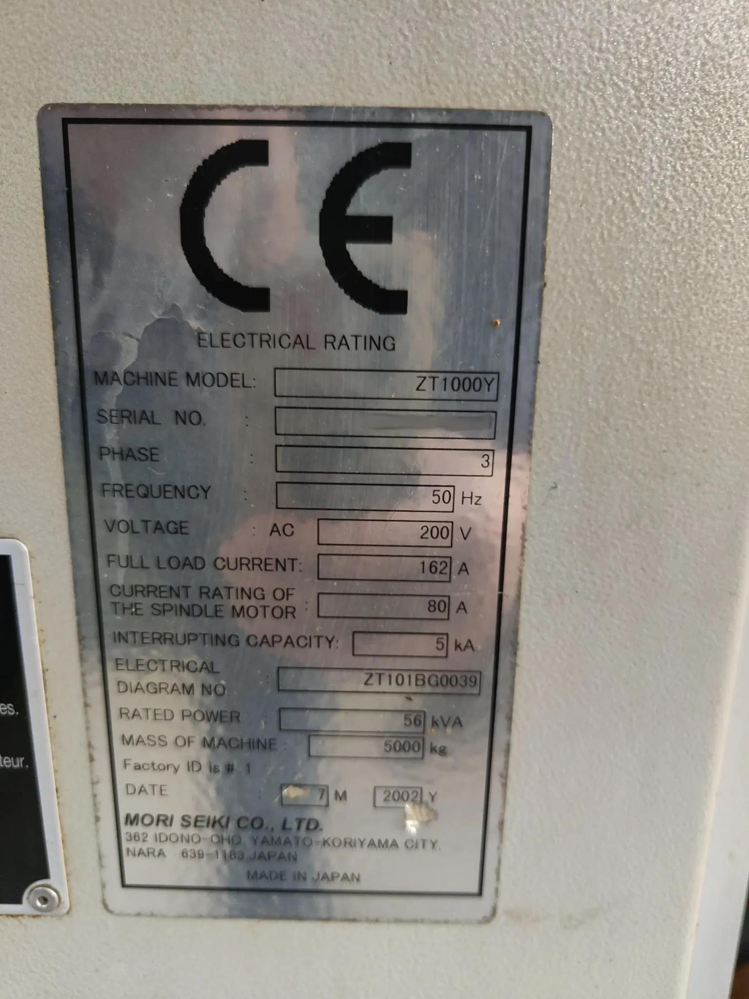 Used Mori Seiki ZT 1000 Y I CNC Lathe I 2002