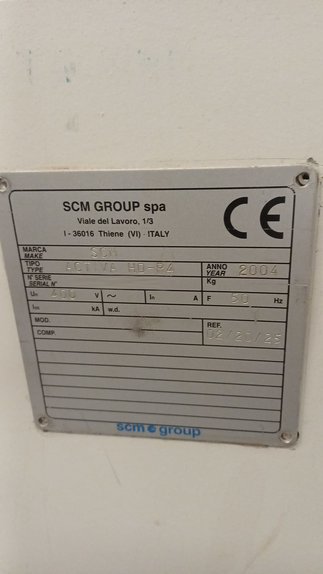 Used SCM Activa HD P4 I Edgebanding I 2004