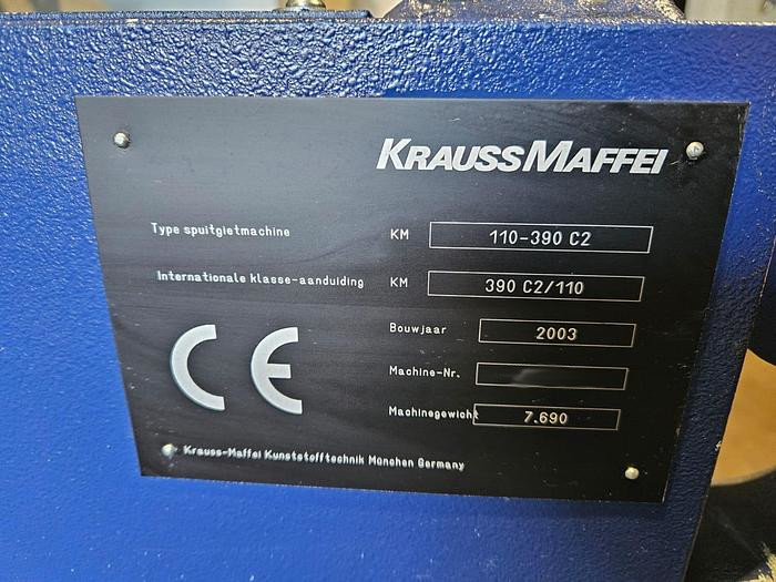 Used Krauss Maffei 110-390 C2 I Injection Molding I 2003