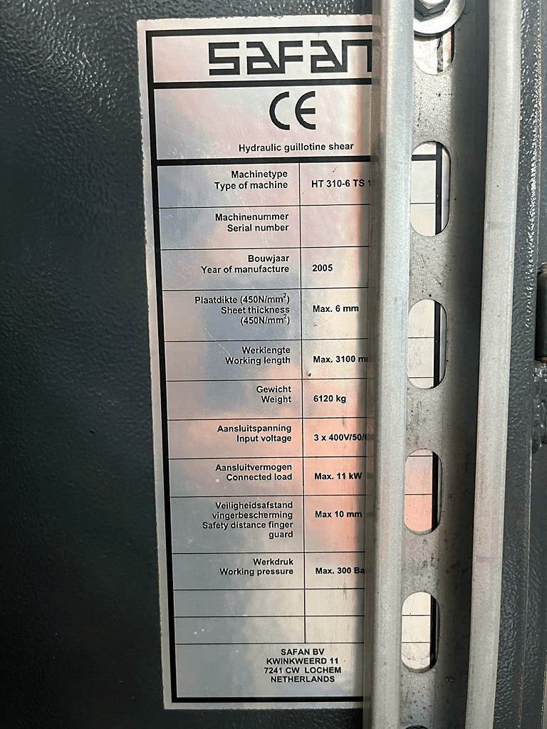 Gebruikt Safan HT 310-6 TS100 - Guillotine - 2005