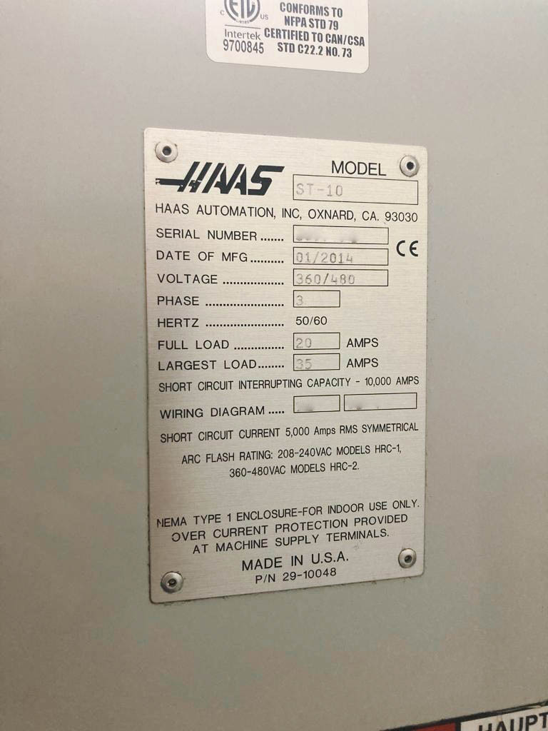 Used Haas ST-10 - CNC Lathe - 2014