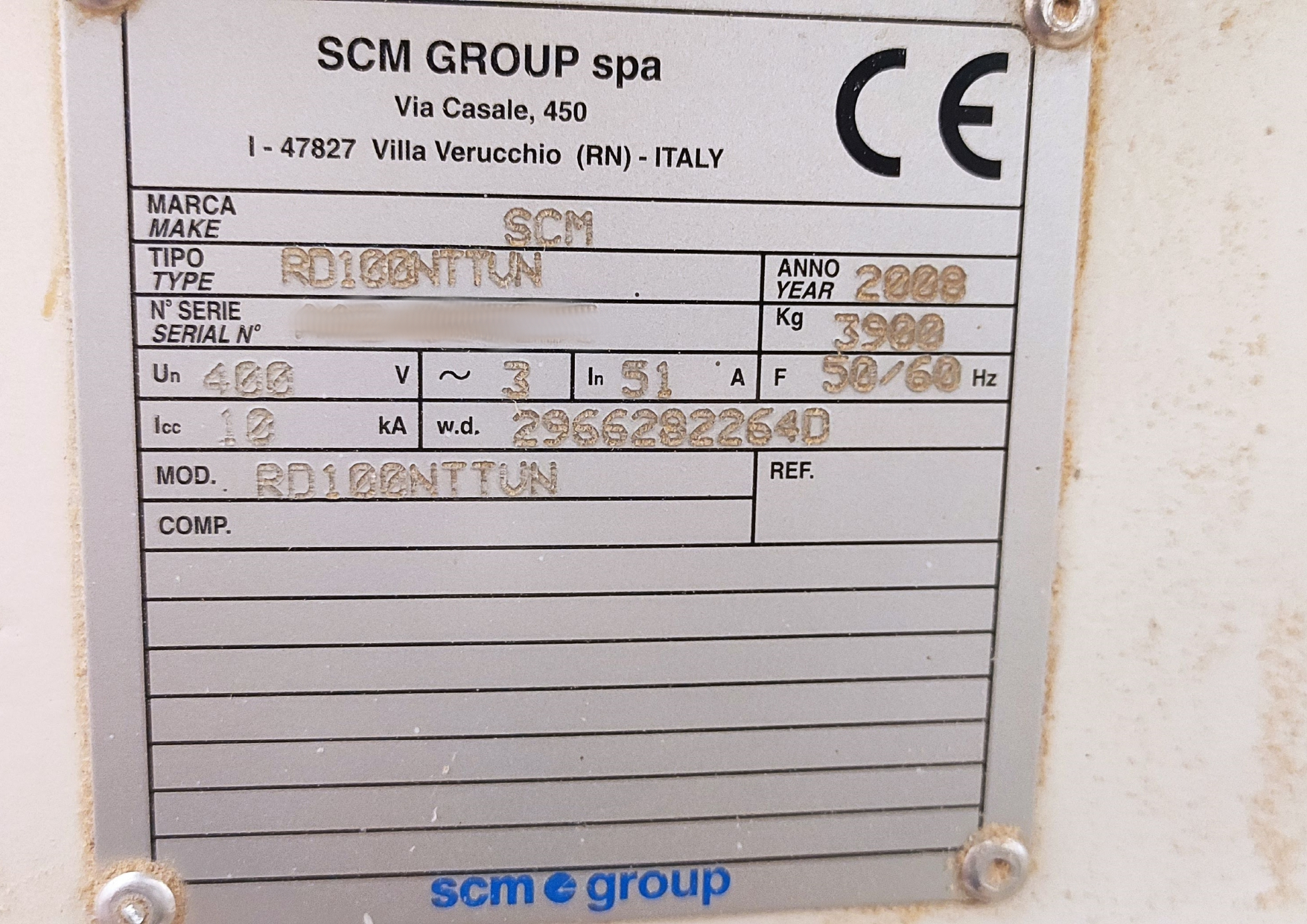 Used SCM Record 100 NT TVN I CNC Machining Center I 2008