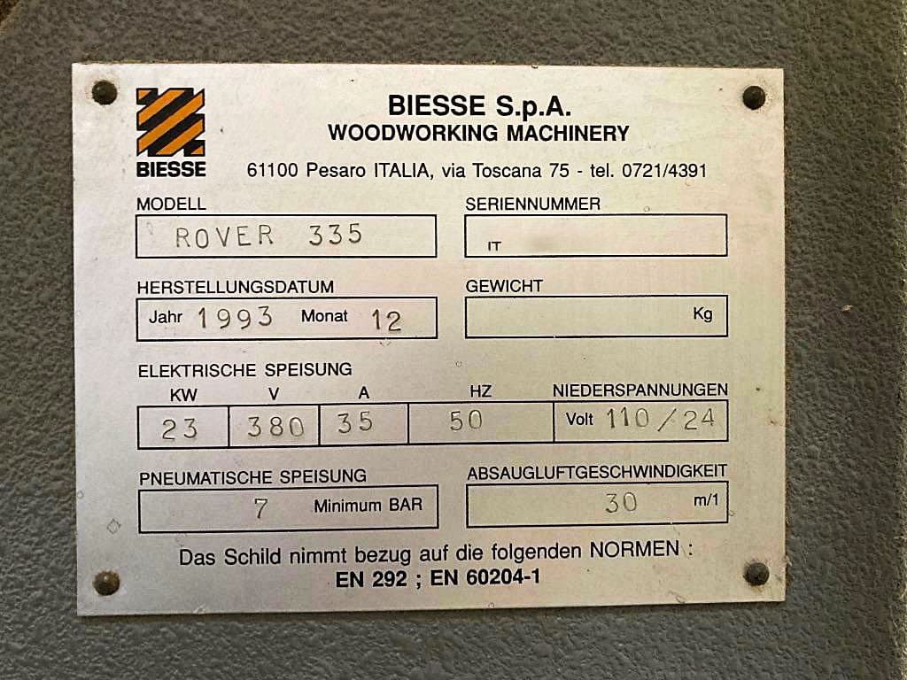 Gebruikt Biesse Rover 335 - Houtbewerking - CNC-bewerking - 1993