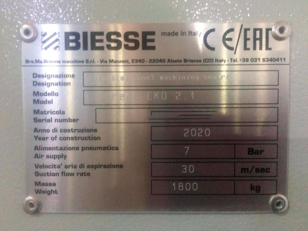 Gebruikt Biesse Brema EKO 2.1 - CNC Bewerkingscentrum - 2020