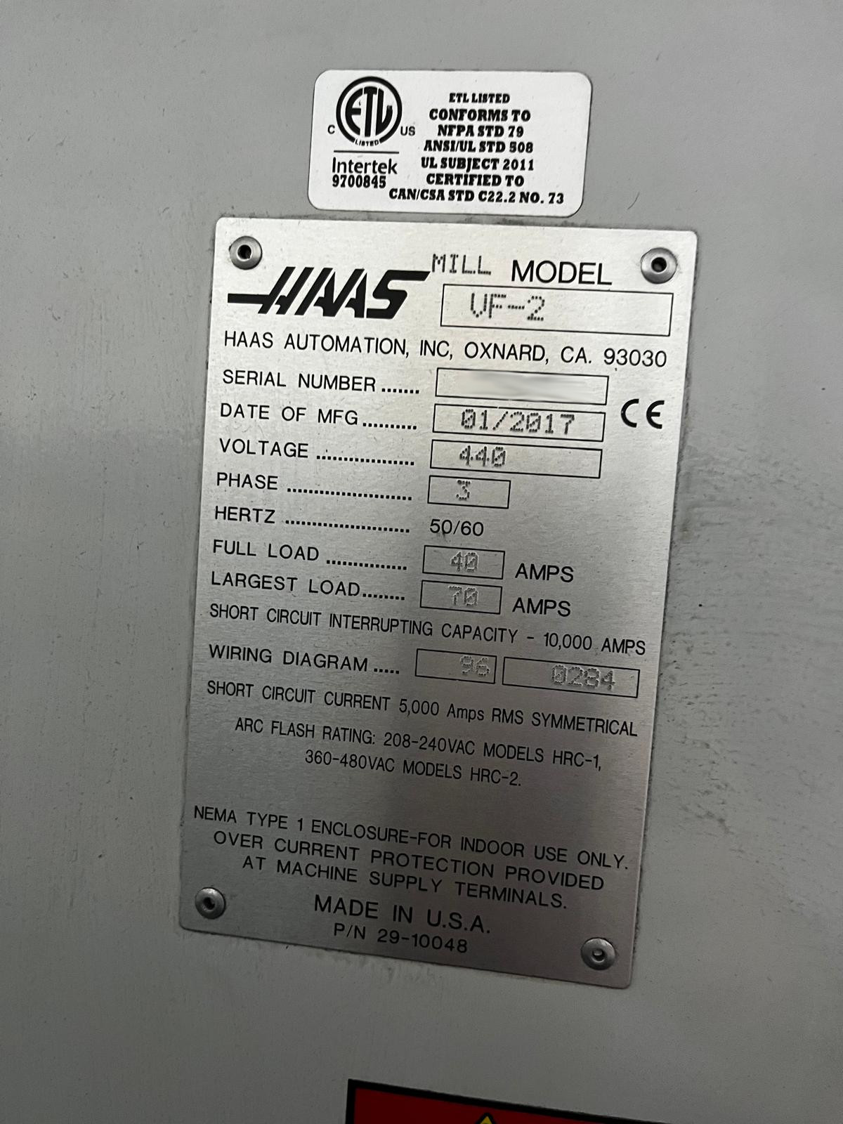 Used Haas VF 2 I Vertical Machining Center I 2017