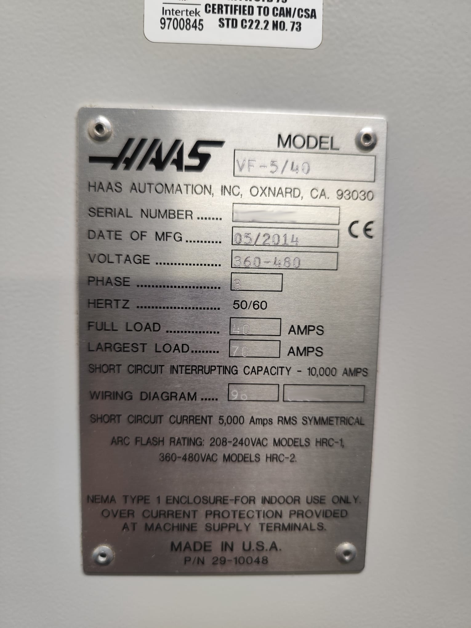 Used Haas VF-5/40 I Vertical Machining Centers I 2014