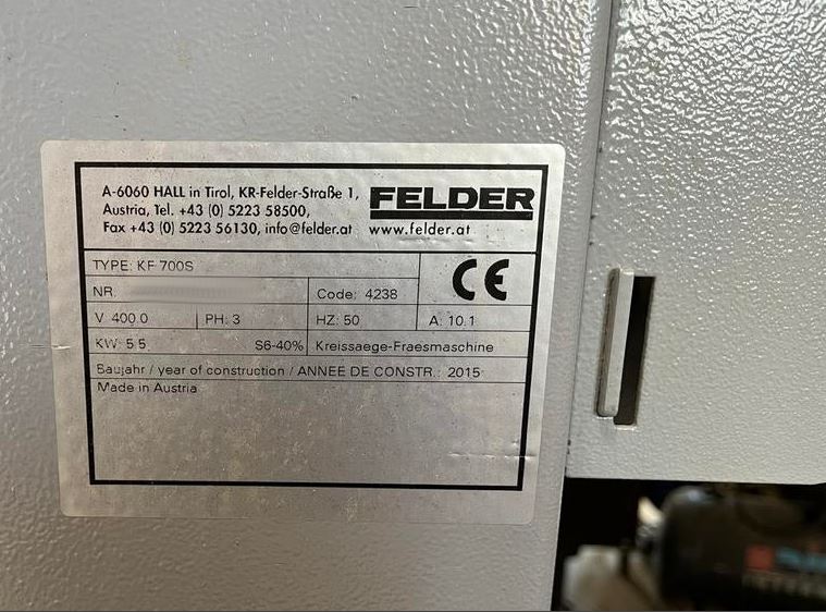 Used Felder KF 700 S I Sliding Table Saw I 2015