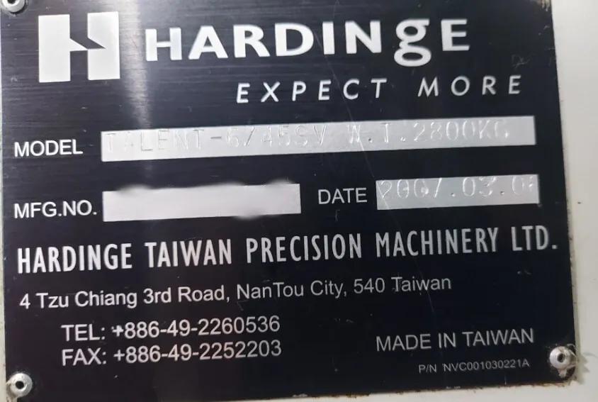 Gebruikt Hardinge Talent 6/45 SV I CNC Draaibank