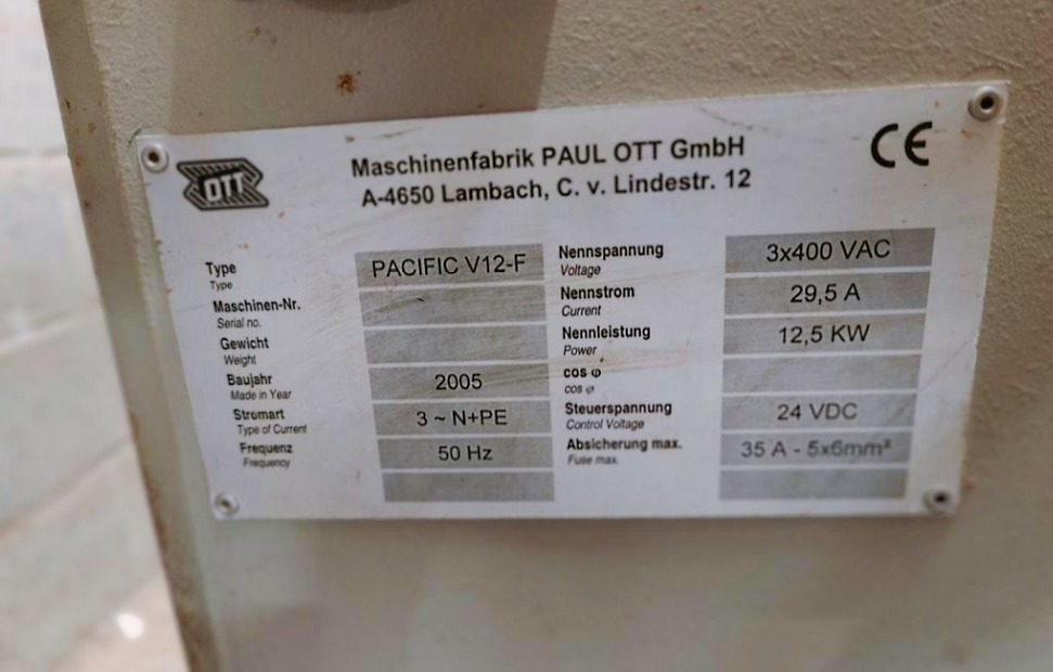Usado OTT Pacific V12-F - Biseladora - 2005