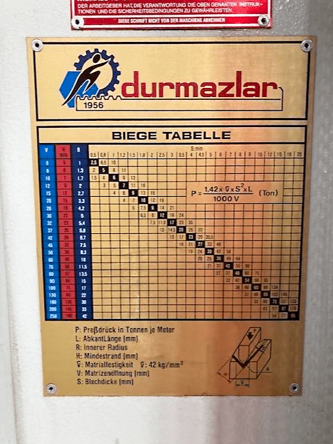 Usado Durma HAP 30160 - Prensa Doblez - 1996