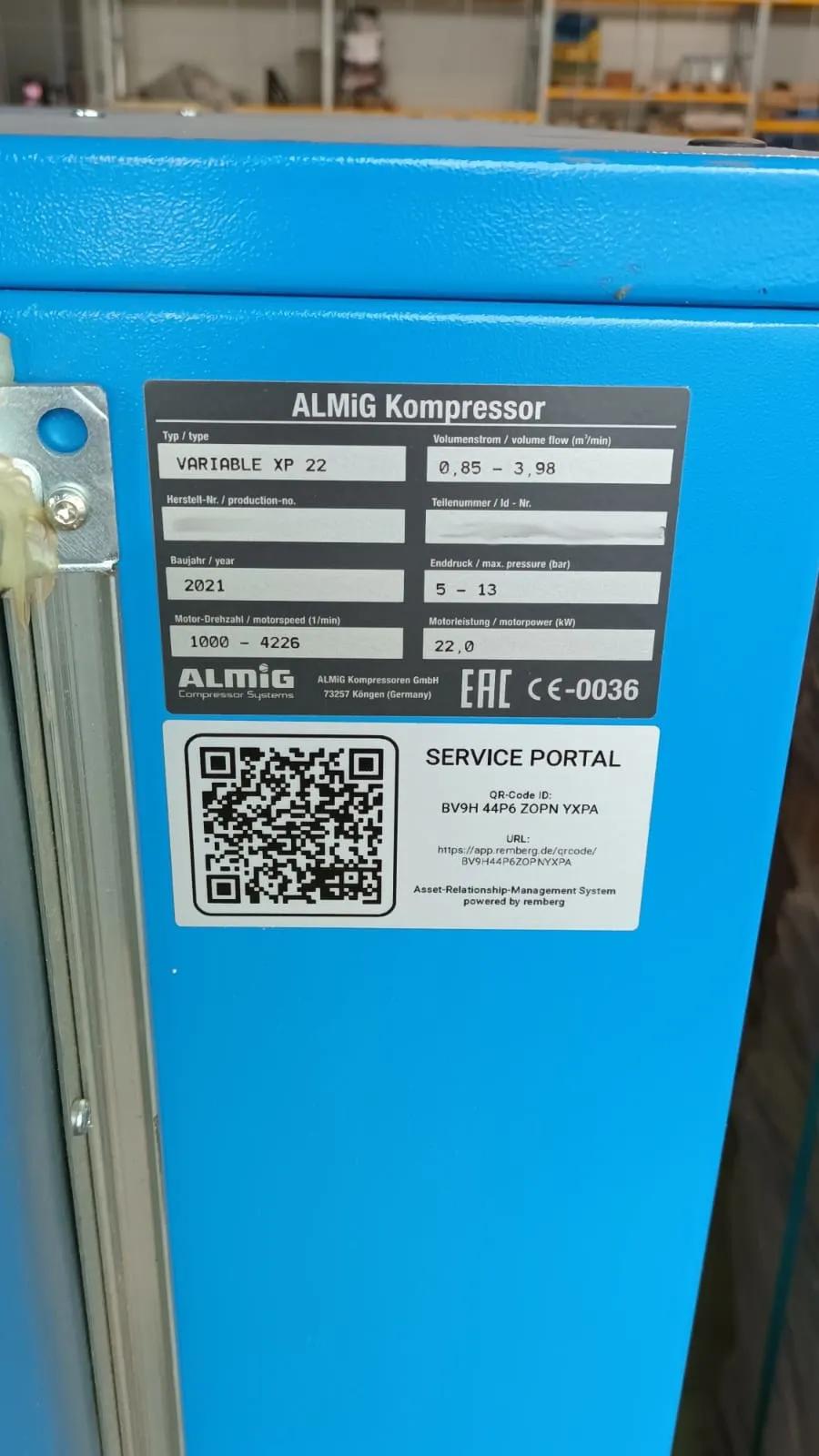 Gebruikt Almig Variabele XP 22 I Schroefcompressor