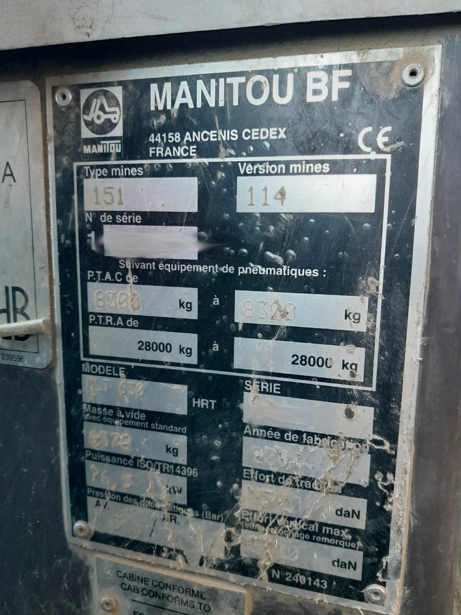 Used Manitou MLT 630 I Agricultural Telehandler I 2003