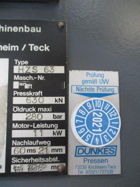Gebruikt 1985 Dunkes HZS 63 - Hydraulische Pers