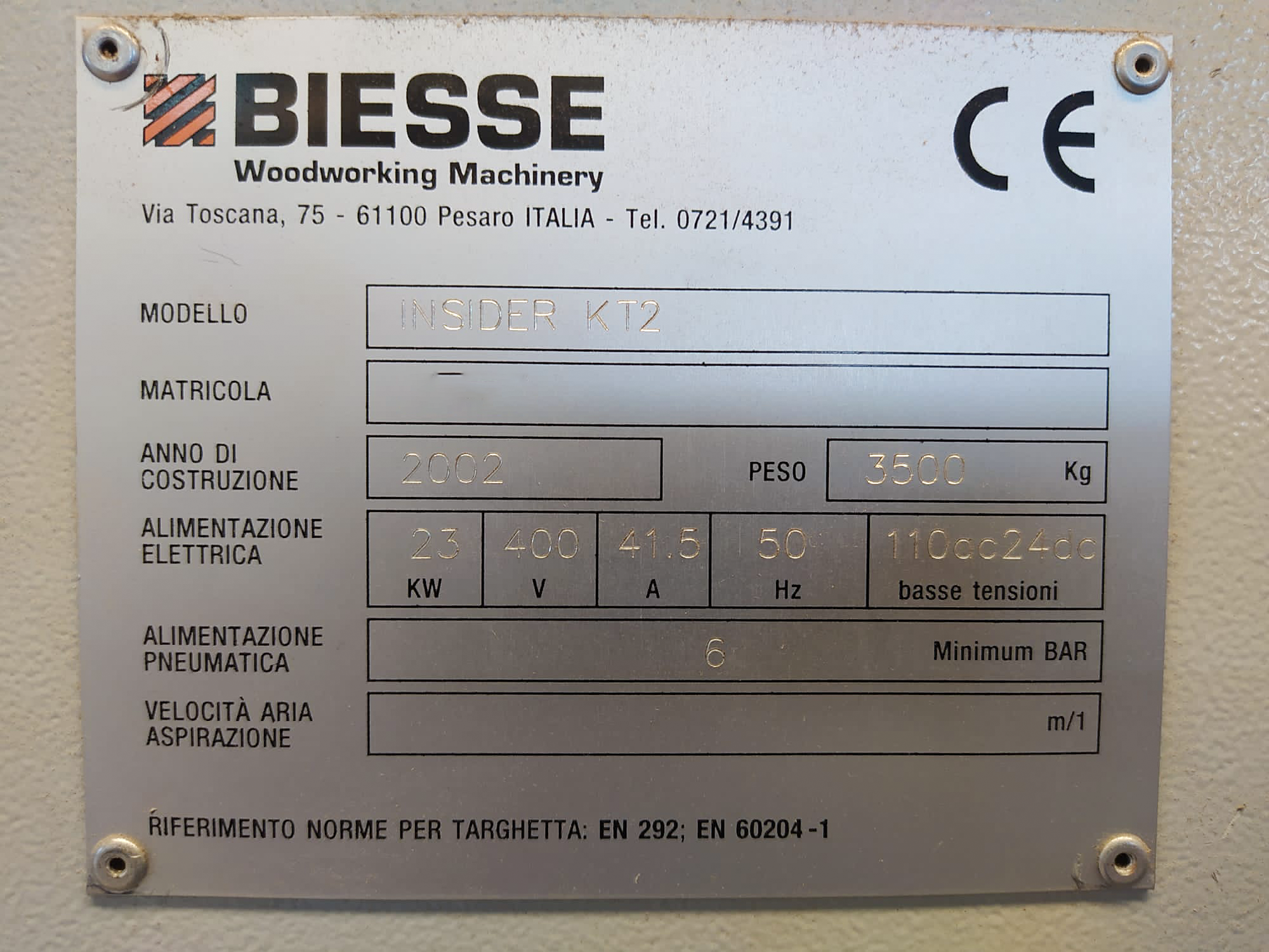 Usado Biesse Comil Insider KT2 - Centros de mecanizado CNC - 2002