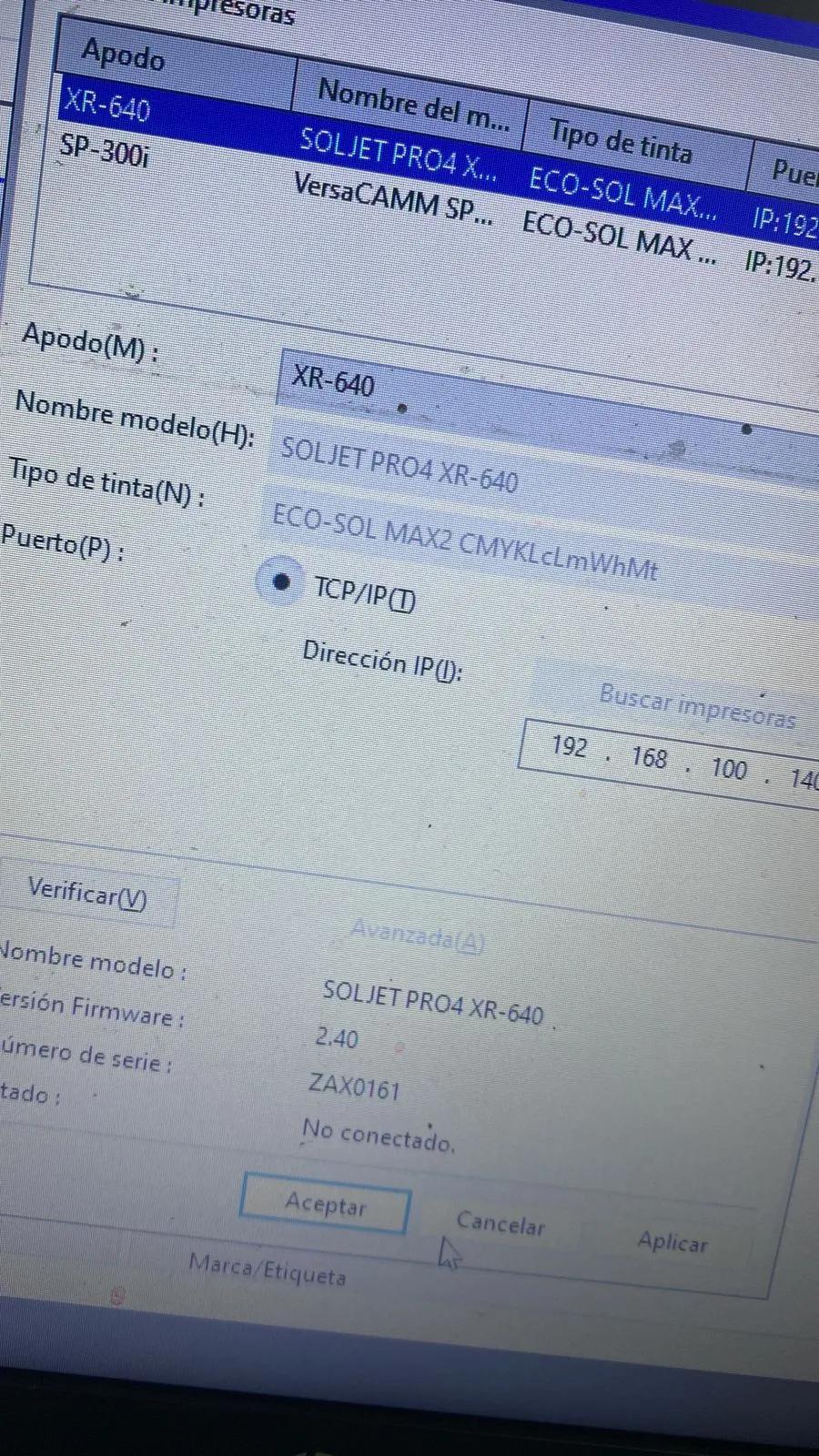 Used Roland Soljet PRO4 XR-640 I Dye Sublimation Printer