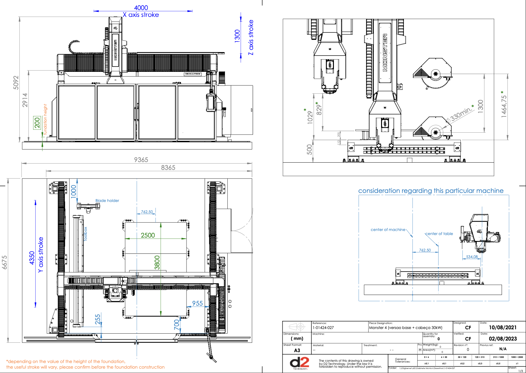 Used D2 Technology Monster 4 I CNC Milling and Cutting I 2023