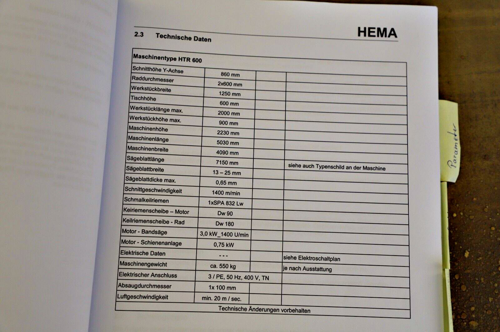Usado Hema HTR600 - Sierra de cinta - 2008