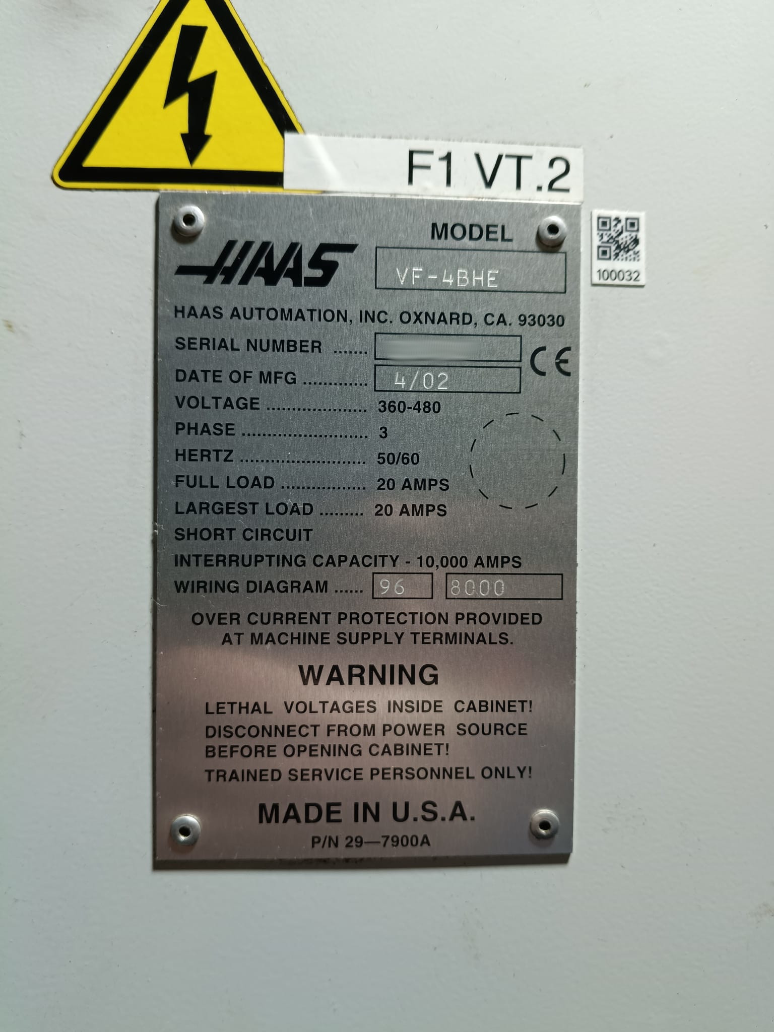 Used Haas VF4-BH I Vertical Machining Center I 2002