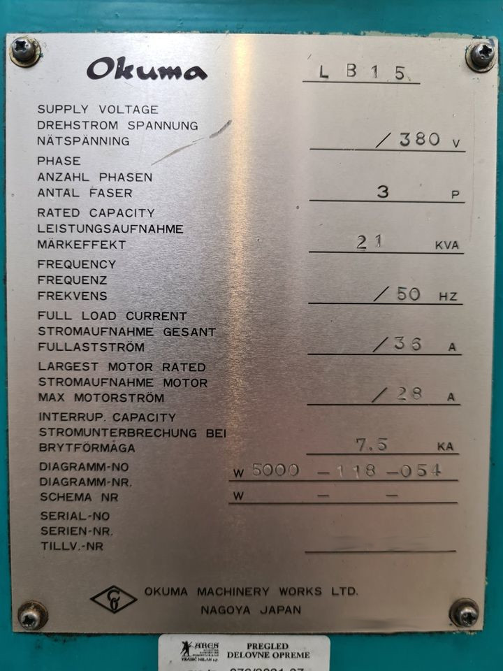 Used Okuma LB15 I CNC Lathe I 1988