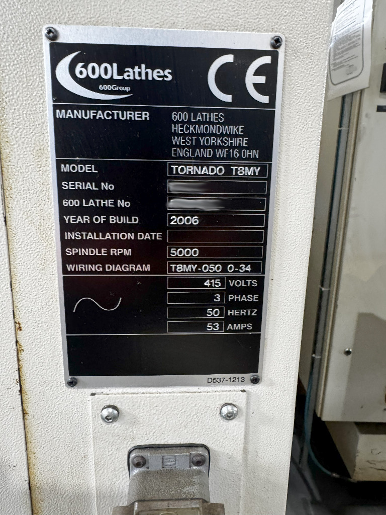 Used Colchester Tornado T8MY I CNC Lathe I 2006