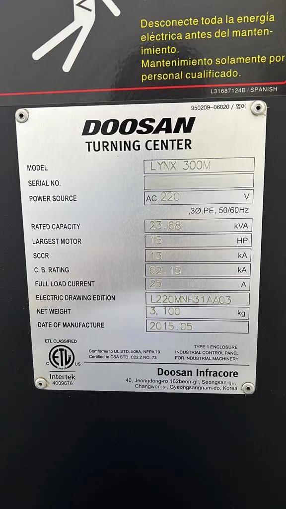 Usado Torno CNC Doosan Lynx 300M I