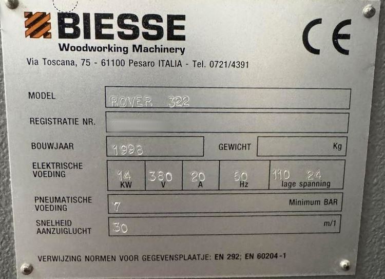 Used Biesse Rover 322 I CNC Machining Center I 1998