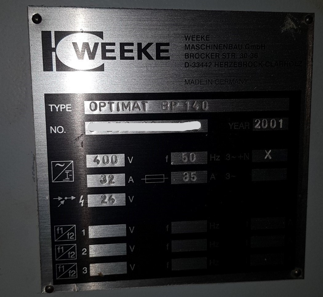 Used WEEKE BP 140 -  4-AX