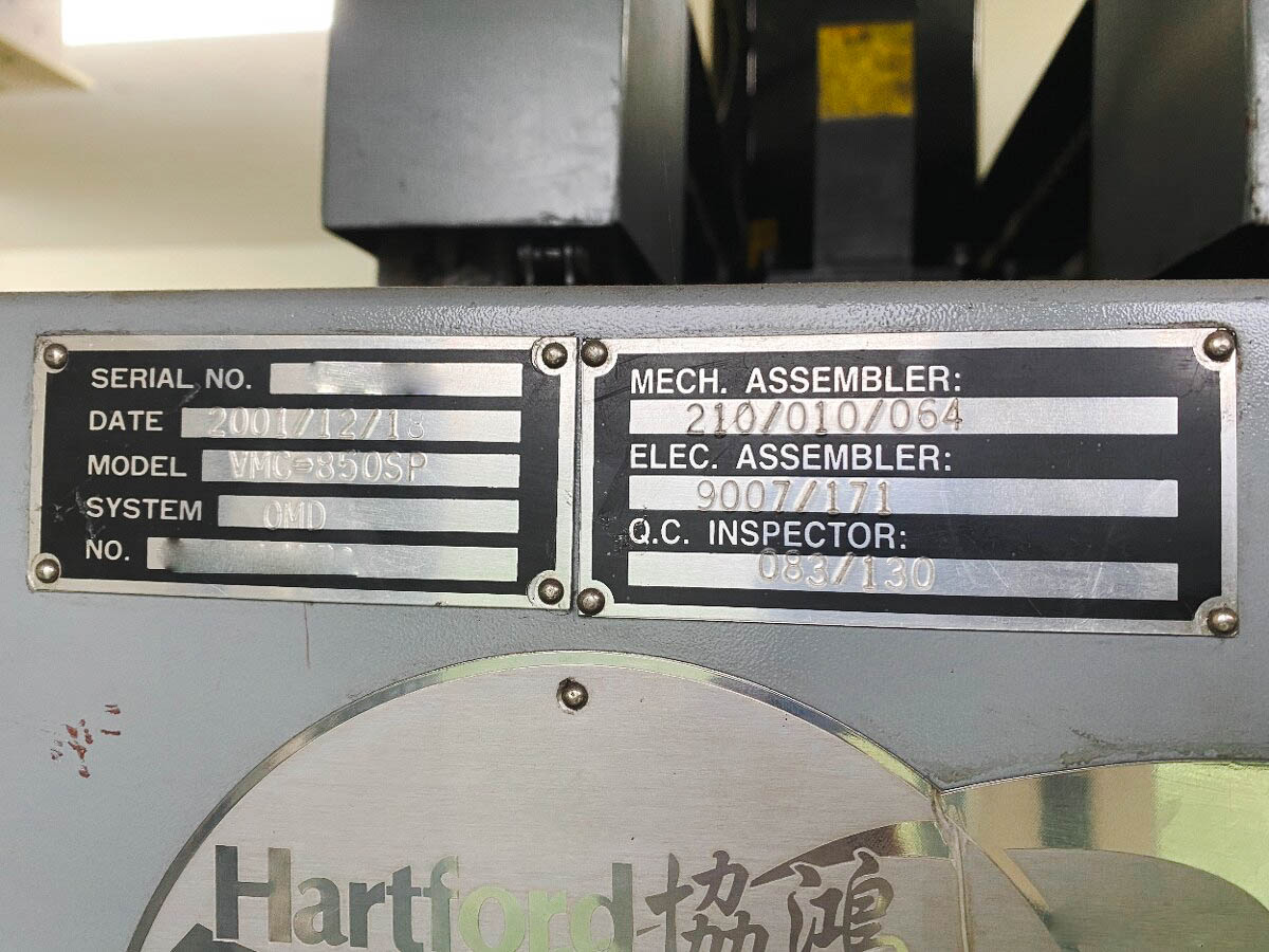 Used Hartford Omikron 850 - Vertical Machining Center - 2001