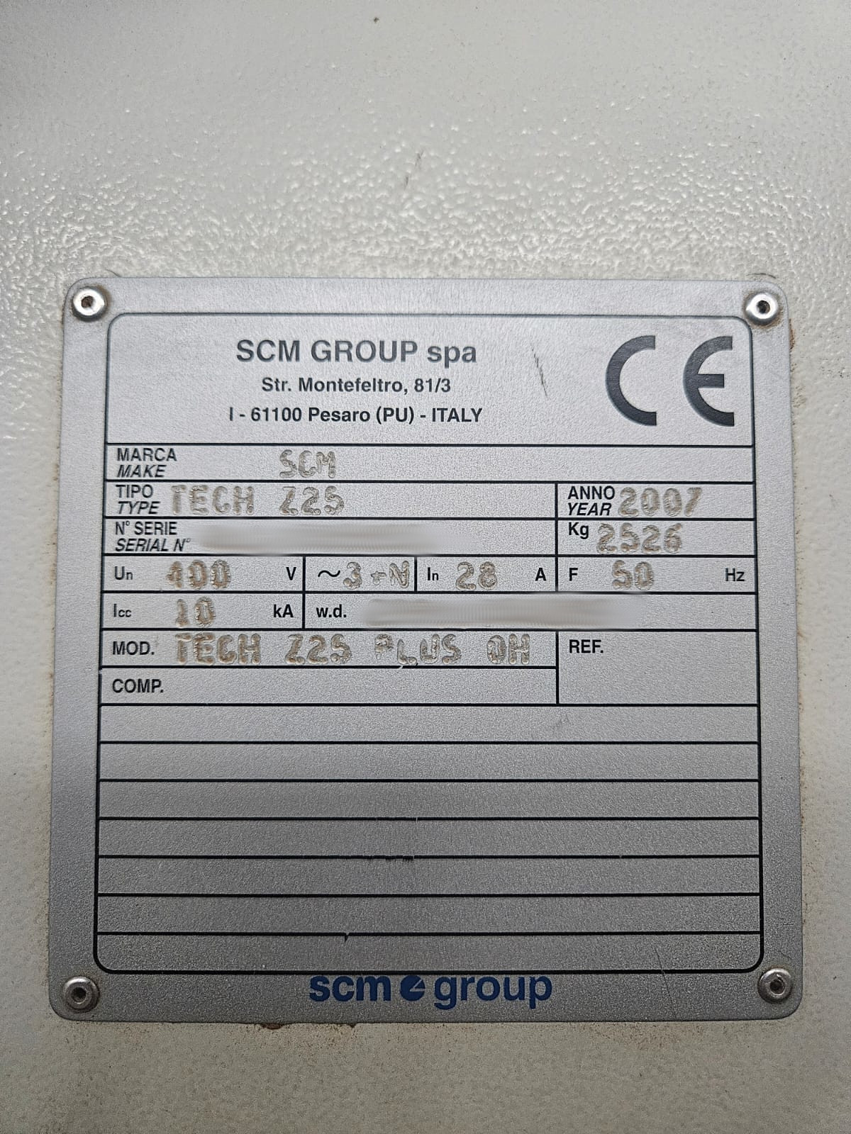 Used SCM Tech Z25 I CNC Machining Center I 2007
