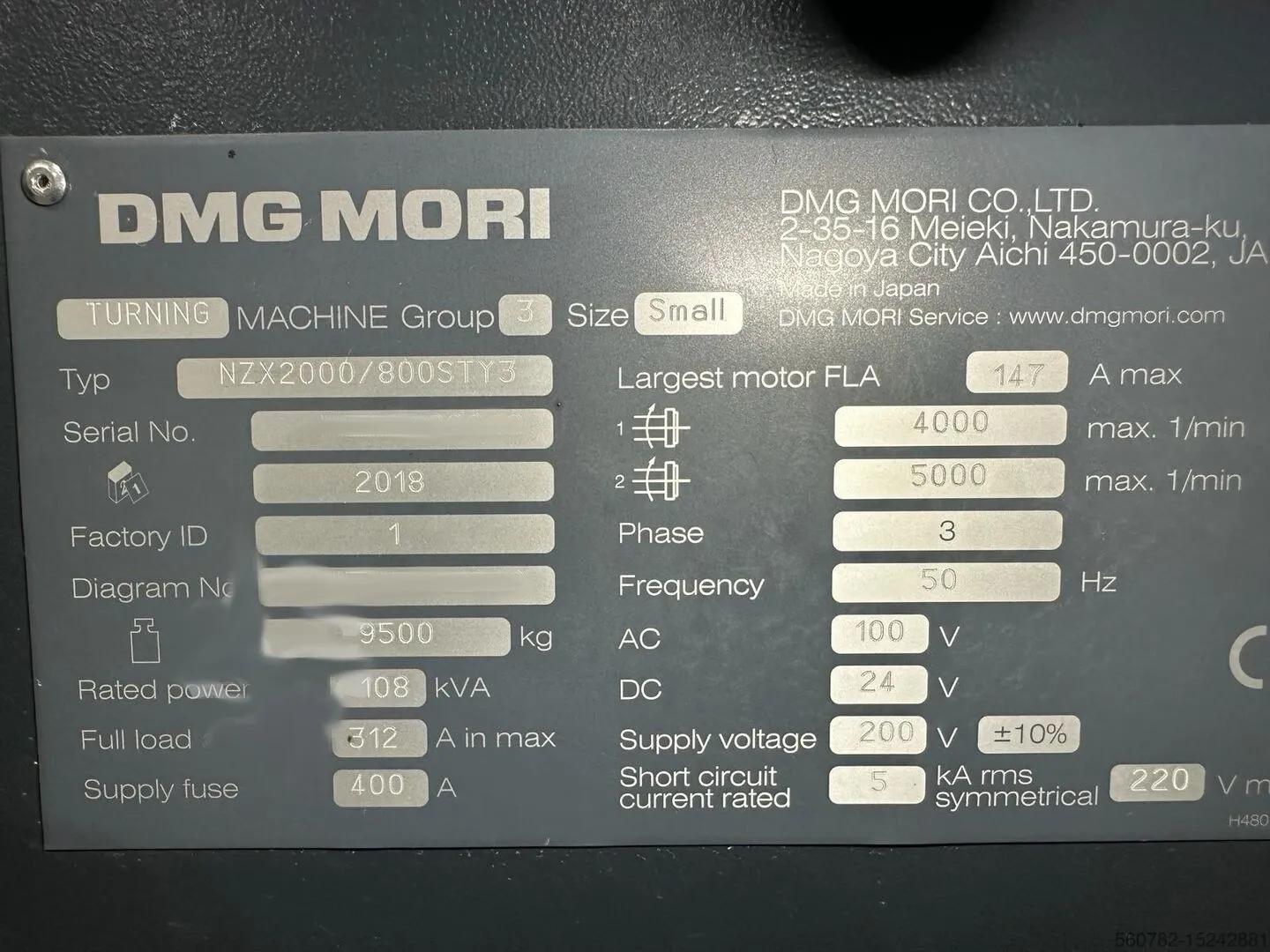 Usado Centro de Torneado CNC DMG MORI NZX 2000/800 I