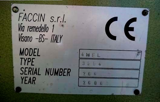 Used Faccin 4HEL 3554 - Bending Roll - 2000
