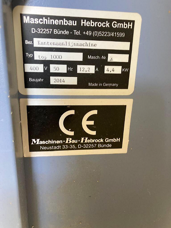 Gebruikt Hebrock Top 1000 - Kantenaanlijmmachine - 2014