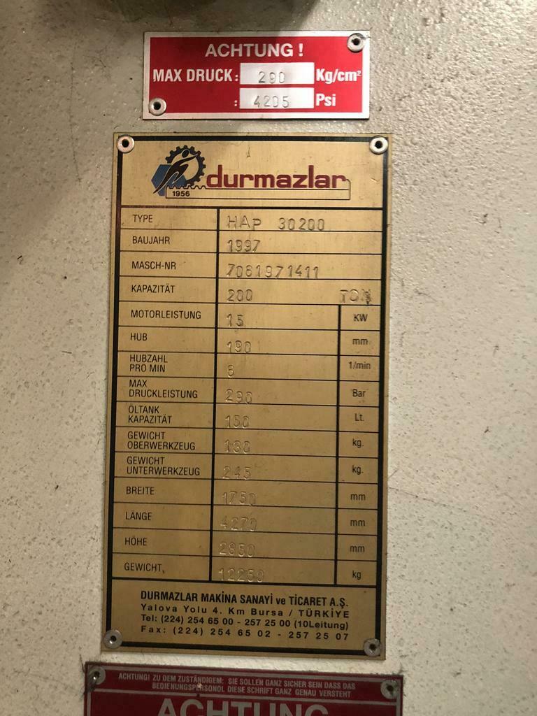 Used DURMA HAP 30200