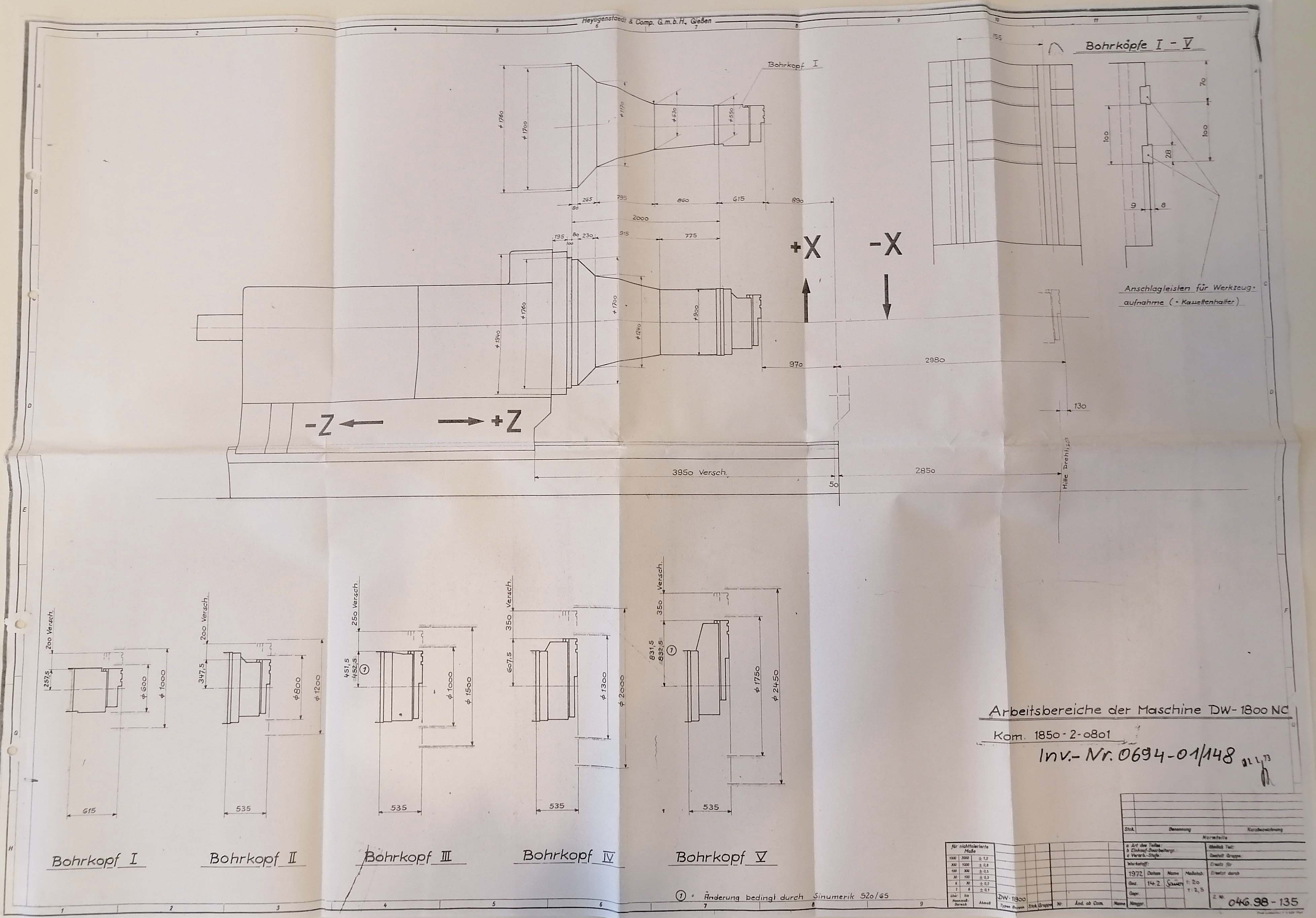 Usado Heyligenstaedt DW 1800 - Torno CNC de Alta Resistencia - 1972