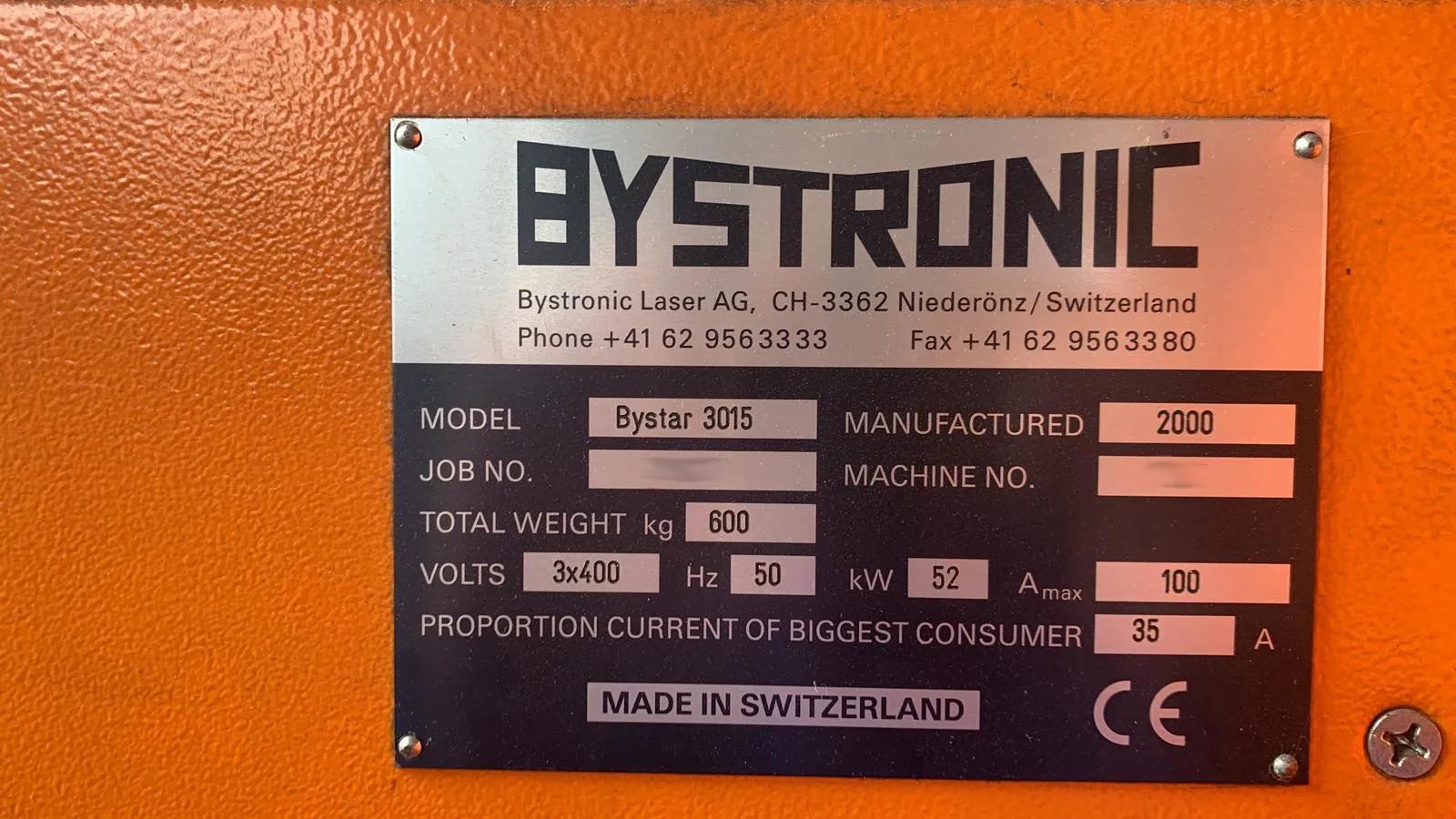 Used Bystronic Bystar 3015 I Laser Cutting I 2000