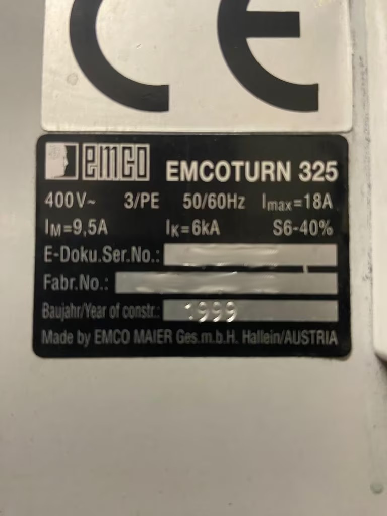 Used EMCO Turn 325 I CNC Lathe I 1999