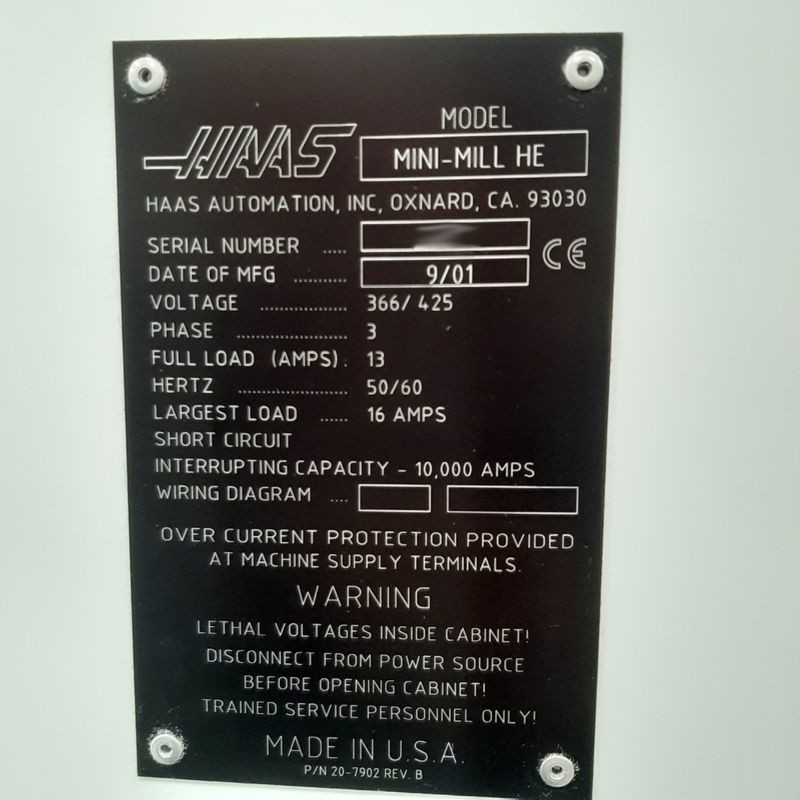 Used Haas Mini-Mill HE I Vertical Machining Center