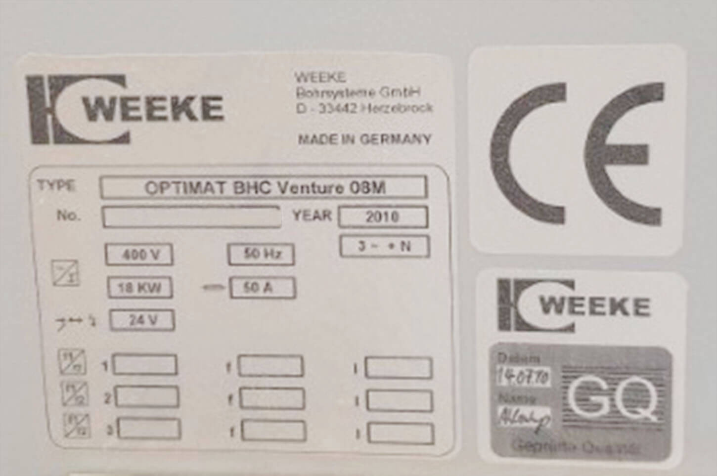 Gebruikt WEEKE OPTIMAT BHC VENTURE 08 M -2010