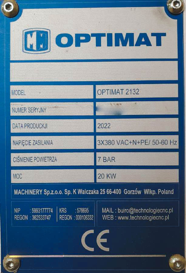 Used Optimat 2132 - CNC Milling - 2022