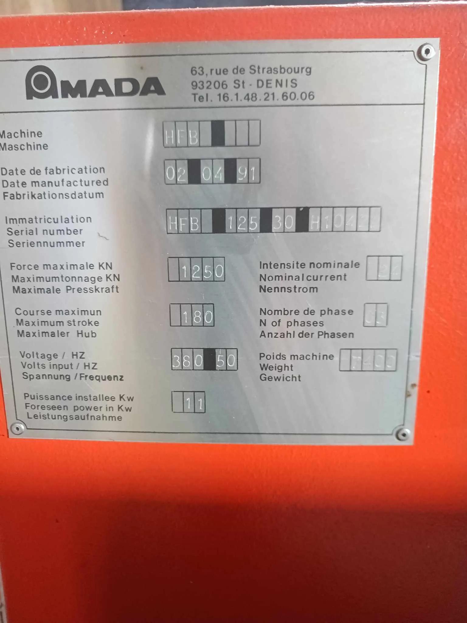 Gebruikt Amada HFB 125/30 I Pers