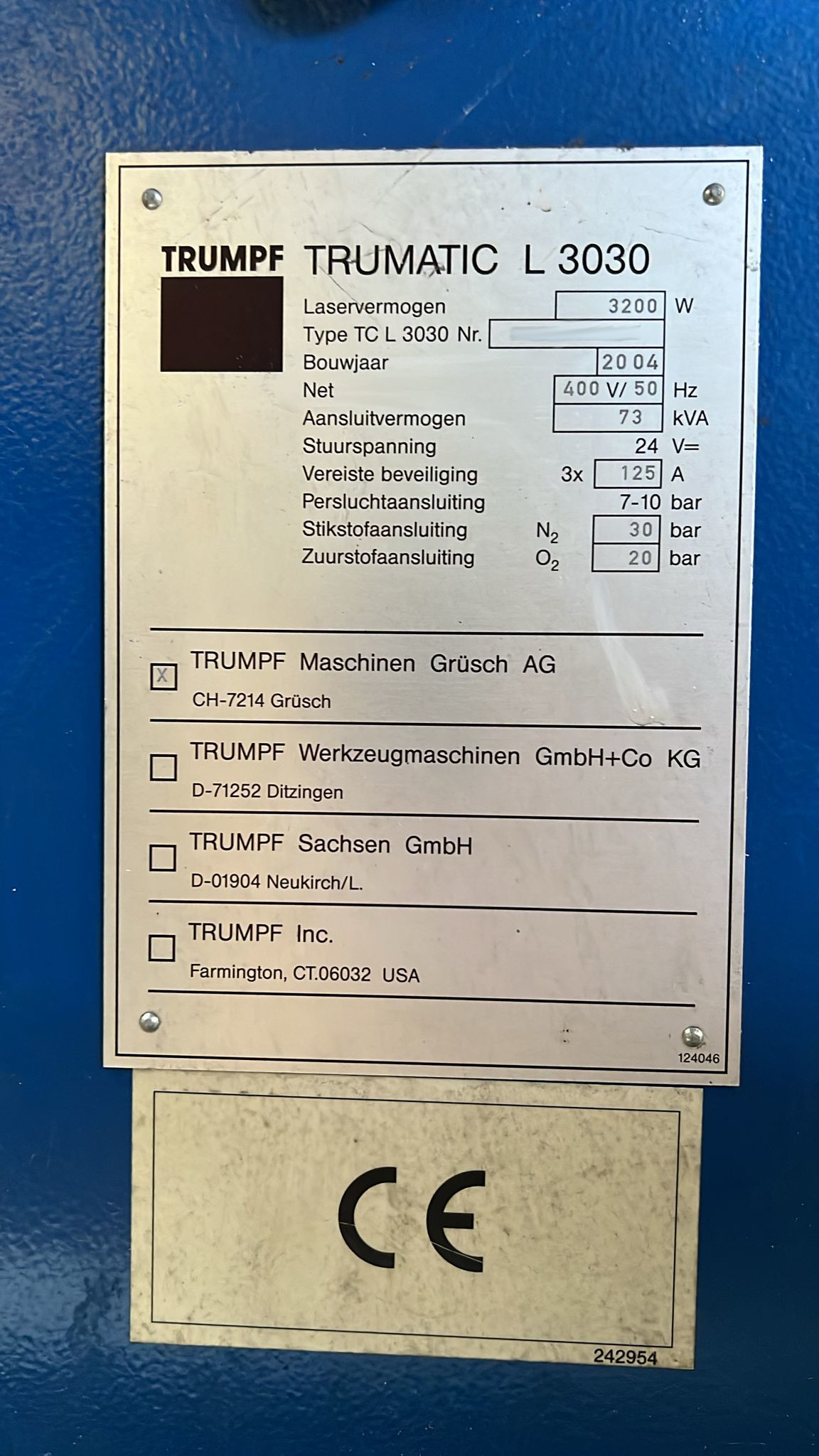 Used Trumpf Trumatic L3030 I Laser Cutting I 2004