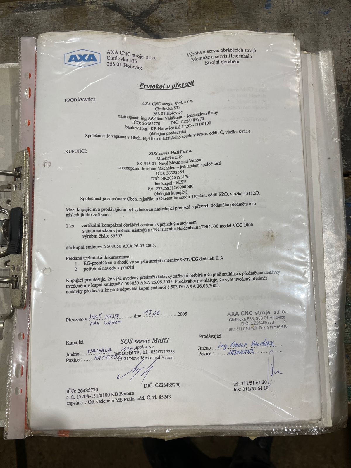 Used AXA VCC 1000 I Vertical Machining Center I 2005